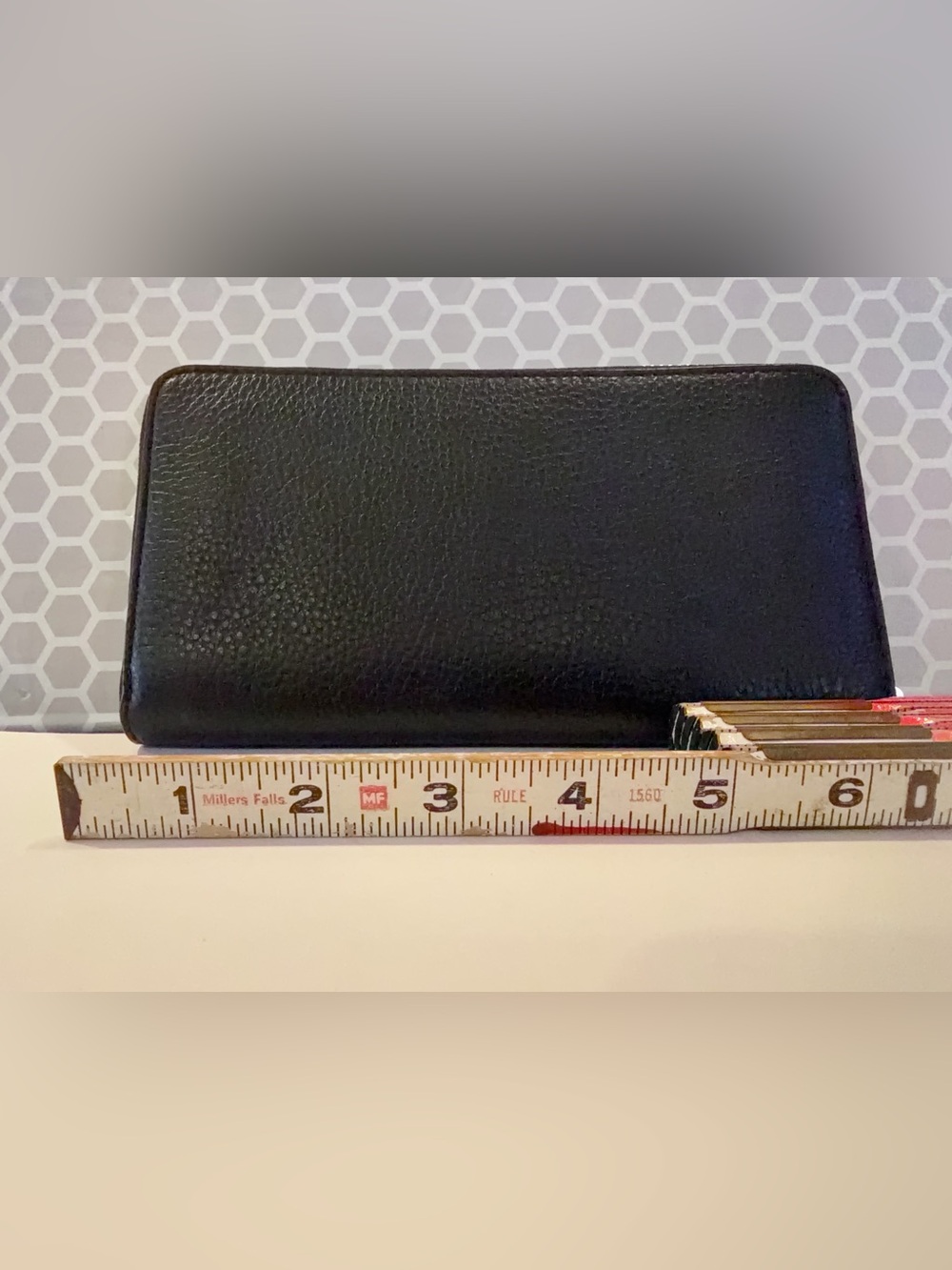 Coach Black Pebbled Leather Zip Wallet with Silver Logo - Picture 5 of 5